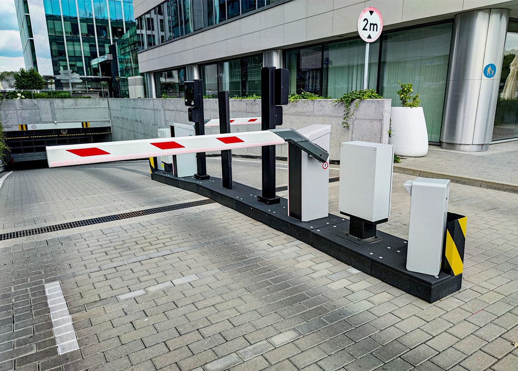 Paiement sans contact à une barrière de parking avec lecteur Aztek
