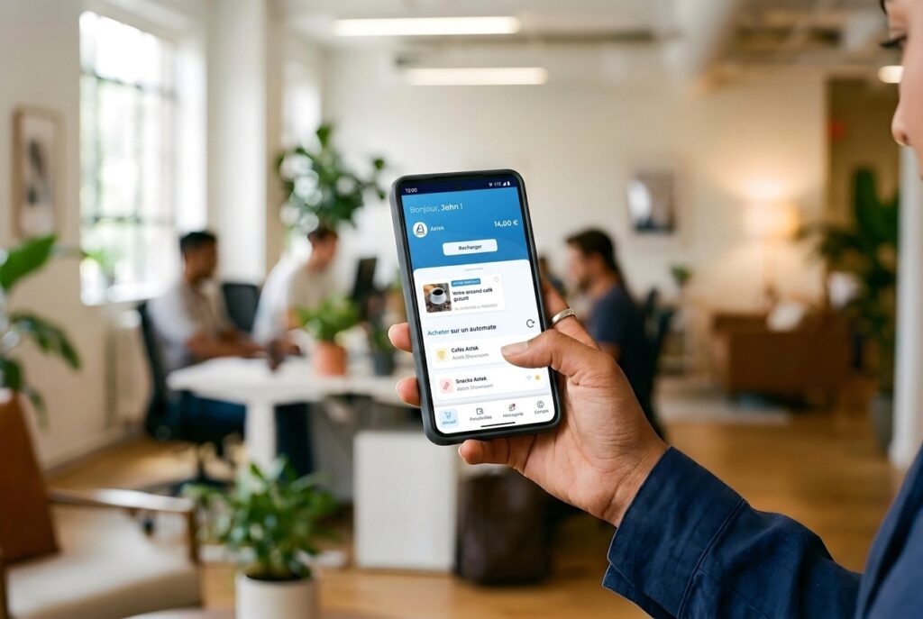 Application mobile de prépaiement cashless pour distributeur automatique