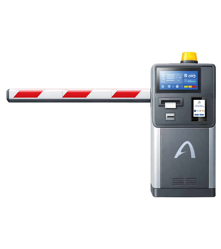 Barrière de parking avec solution de paiement automatique Aztek