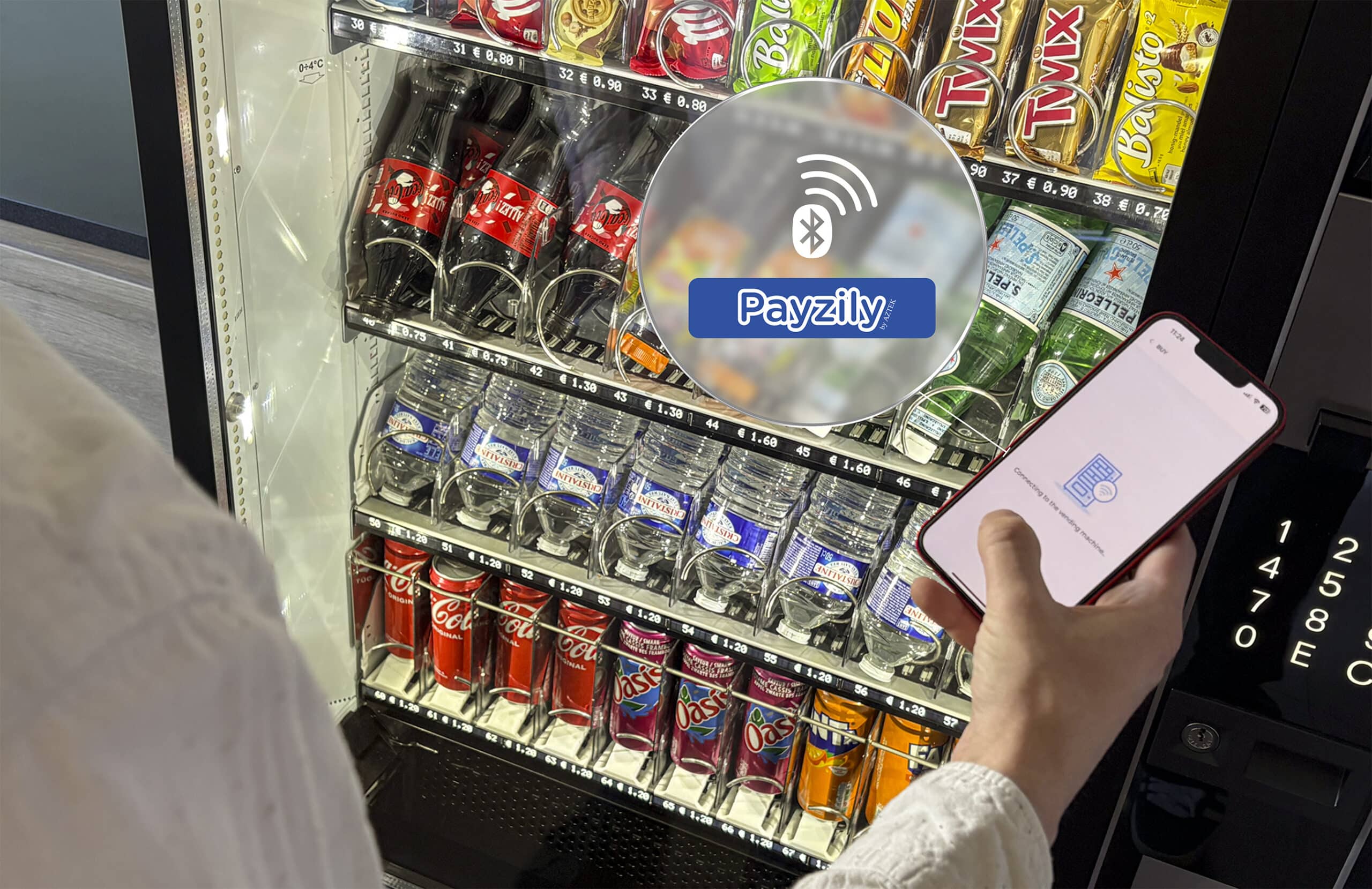 Interface de l'application Payzily pour paiement sur machine automatique